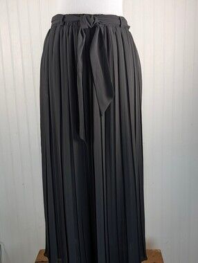Joie Black Pleated Maxi Skirt with Tie Waist Size S